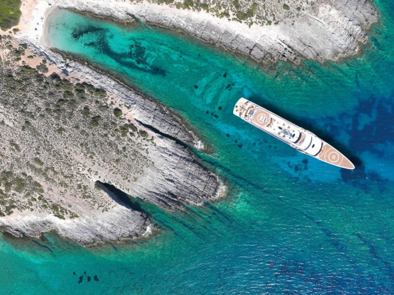 Aerial,Drone,Photo,Of,Beautiful,Turquoise,Beach,And,Cave,Formations